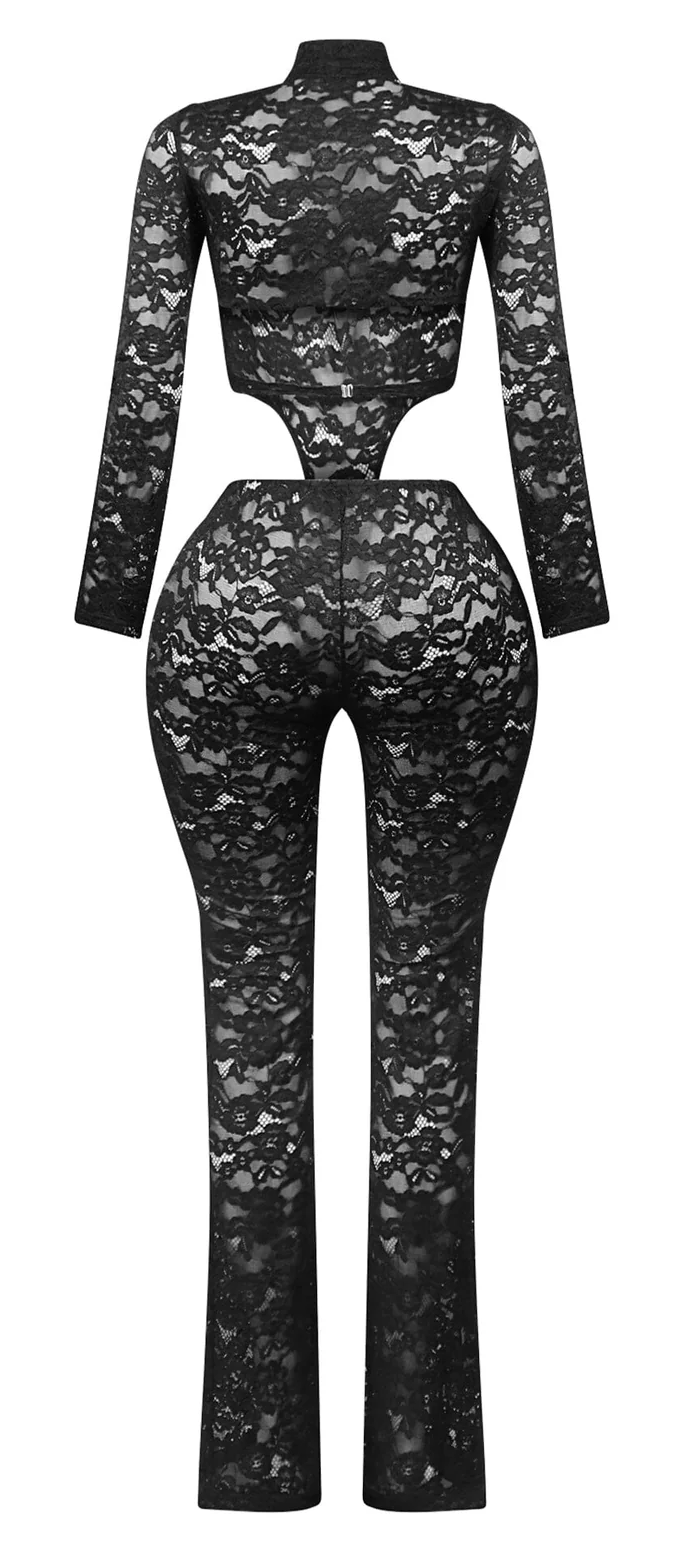 Alyson Lace Side Cut Out Jumpsuit