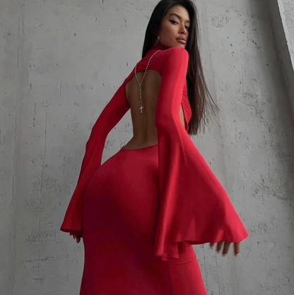 Hervlica Open Back Split Maxi Dress