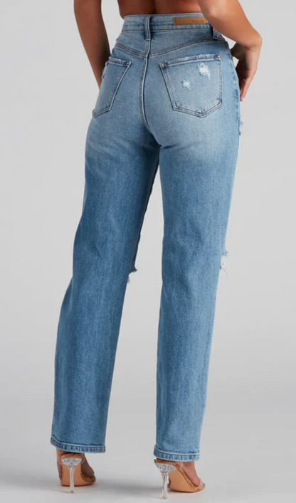 High-Rise Distressed Boyfriend Jeans 60 Reviews