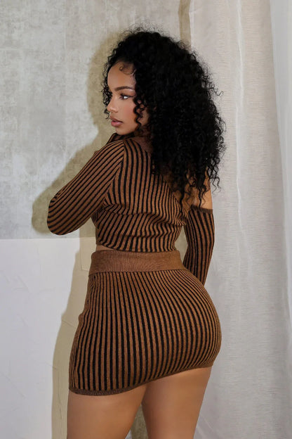 Romanticizing Fall Knit Top & Skirt SET