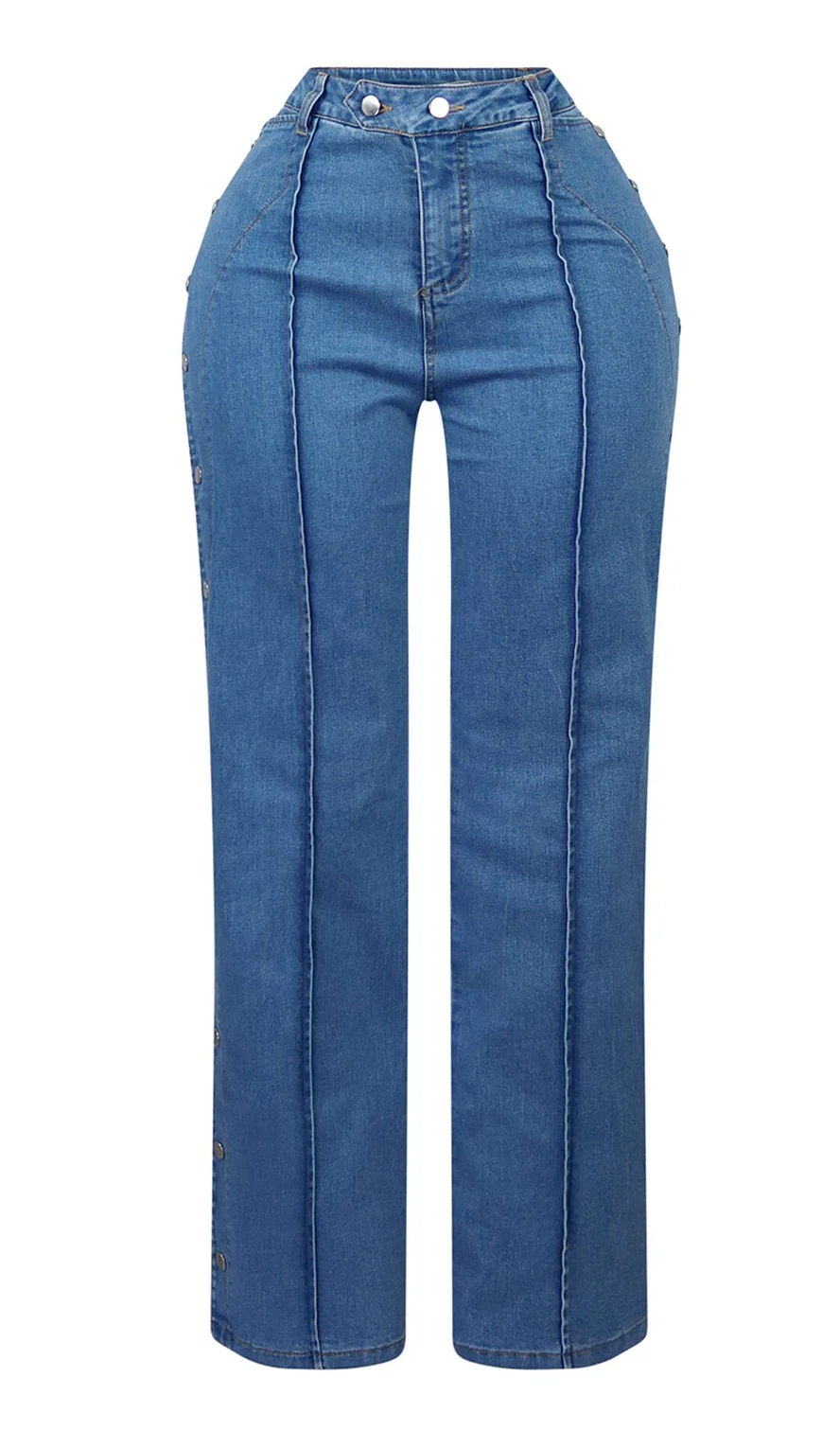 No Celestial Flare Snap Button Jeans