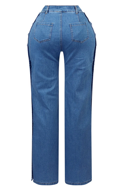 No Celestial Flare Snap Button Jeans