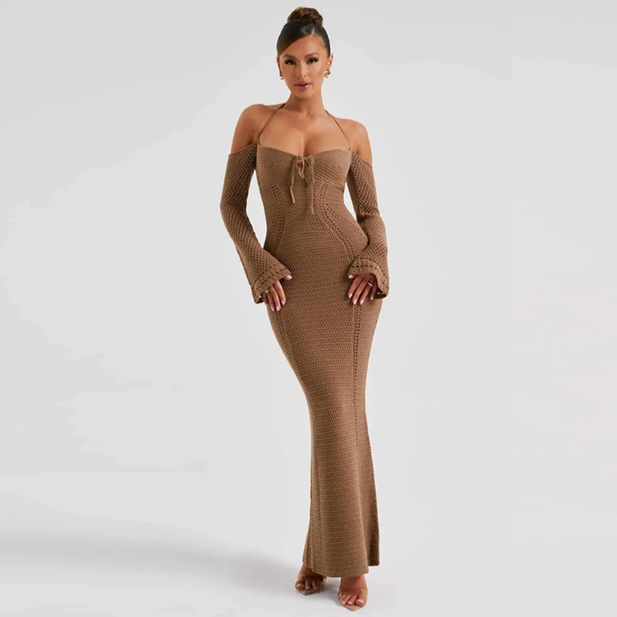 Off Shoulder Halter Knit Dress Regular price
