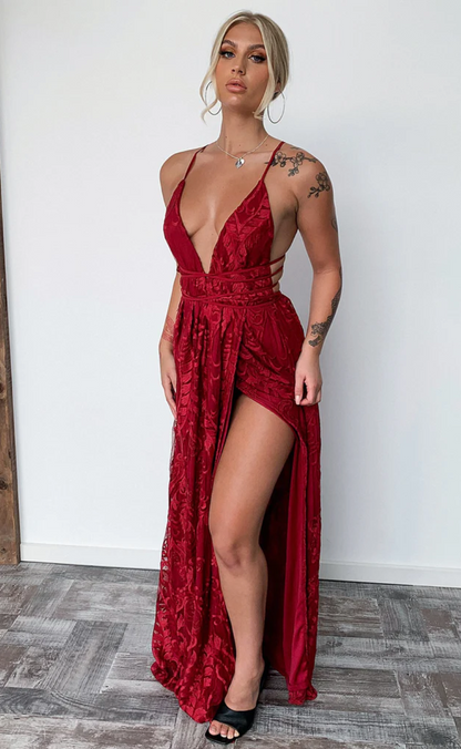 Scarlett Dress - Burgundy