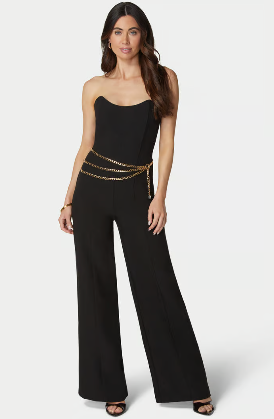 Scoop Neck Belted Palazzo Leg Jumpsuit