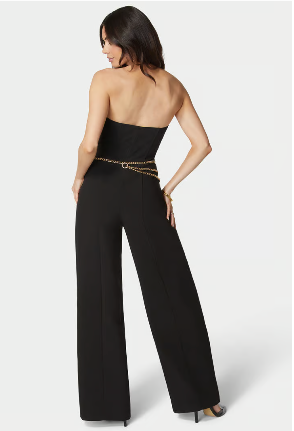 Scoop Neck Belted Palazzo Leg Jumpsuit